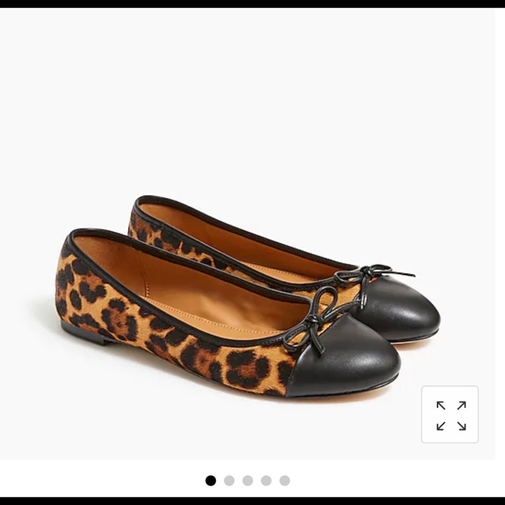 Brand New J. Crew Leopard Calf hair Ballet Flats - Size 8.5